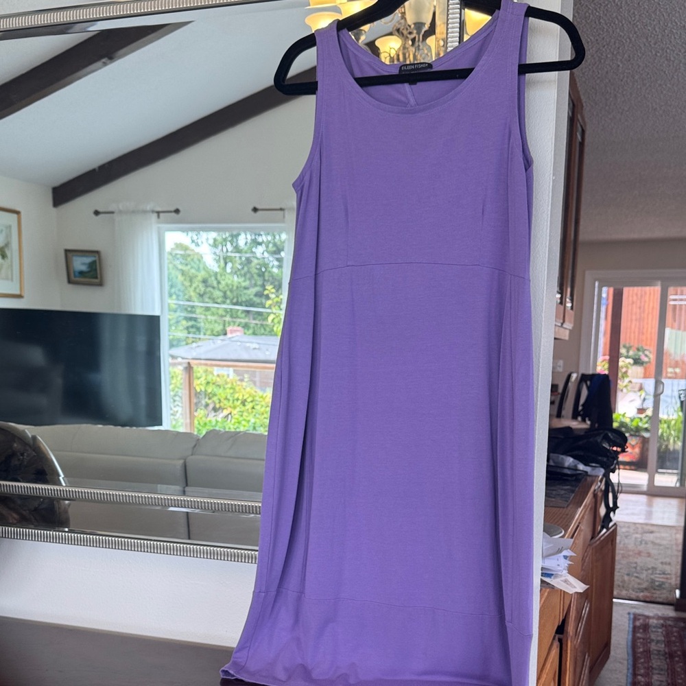 Eileen Fisher Purple Sleeveless Midi Dress